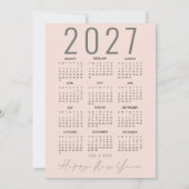 Blush Tree 2027 Agenda Prettig Kerstfeest Feestdagenkaart (Achterkant)