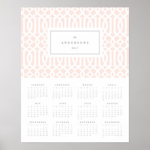 Blush Trellis 16x20 2017 Jaarkalender Poster