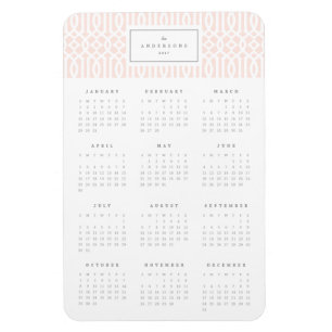 Blush Trellis 4x6 jaarlijkse kalender magneet