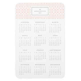 Blush Trellis 4x6 jaarlijkse kalender magneet