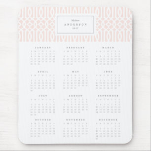 Blush Trellis Yarly Calendar Mousepad Muismat