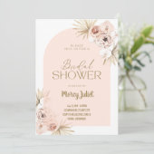 Blush trendy arch Bridal Shower-uitnodiging Kaart (Staand voorkant)