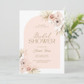 Blush trendy arch Bridal Shower-uitnodiging Save The Date (Staand voorkant)