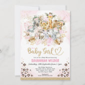Blush Tropical Boho Safari Animals Baby shower Kaart (Voorkant)