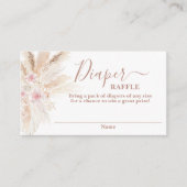 Blush Tropisch baby shower Diaper Raffle Kaart (Voorkant)