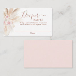 Blush Tropisch baby shower Diaper Raffle Kaart