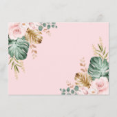 Blush Tropische Boho Elephant Baby Diaper Raffle Informatiekaartje (Achterkant)