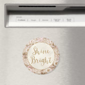 Blush Tropische Floral Gold Glitter Shine Magneet (Insitu (Vaatwasser))