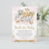 Blush Tropische Oerwoud Baby shower Books for Baby Informatiekaartje (Staand voorkant)