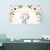 Blush Tropische olifant Floral Greenery Baby Girl Spandoek (Beurs)