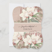Blush Tropische orchidee Floral Palm Foliage Kaart (Achterkant)