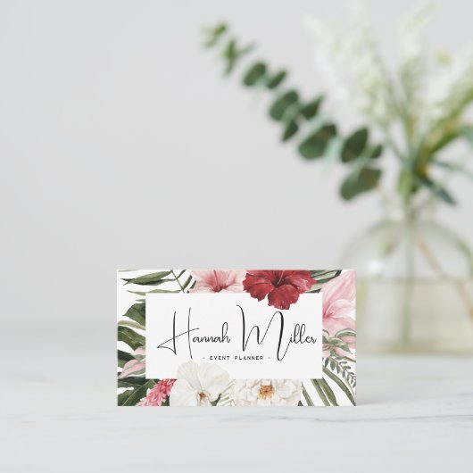 Blush | Tropische pelzen QR-code Visitekaartje (Staand voorkant)