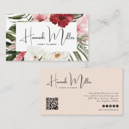 Blush | Tropische pelzen QR-code Visitekaartje