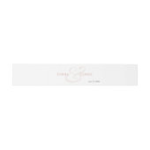 Blush Trouwuitnodiging Namen & Monogram | Uitnodigingen Wikkel (Vlak)