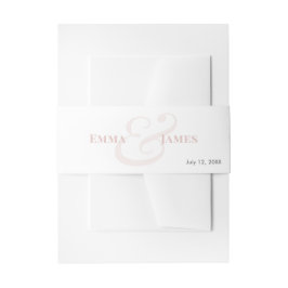 Blush Trouwuitnodiging Namen & Monogram | Uitnodigingen Wikkel