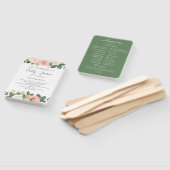 Blush Tuin Bloemen Trouwprogramma Hand Fans Handwaaier (Niet-gemonteerd)