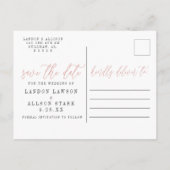 Blush Two Photo | Datum opslaan Uitnodiging Briefkaart (Achterkant)