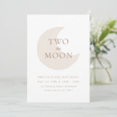 Blush ‘Two The Moon’ Moderne Meisjes 2e Verjaardag Kaart (Staand voorkant)
