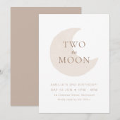 Blush ‘Two The Moon’ Moderne Meisjes 2e Verjaardag Kaart (Voorkant / Achterkant)