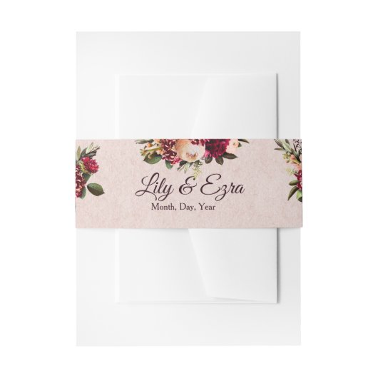 Blush Uitnodigingen Wikkel (Voorkant Voorbeeld)