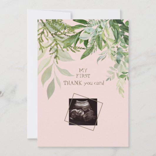 Blush Ultrasound Meisje Grappig Baby shower Dank u Bedankkaart (Voorkant)