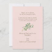 Blush Ultrasound Meisje Grappig Baby shower Dank u Bedankkaart (Achterkant)