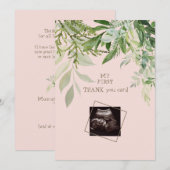 Blush Ultrasound Meisje Grappig Baby shower Dank u Bedankkaart (Voorkant / Achterkant)