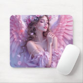 Blush van de hemel: de engel van de petale hemel muismat (Met muis)