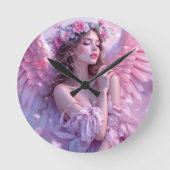 Blush van de hemel: de engel van de petale hemel ronde klok (Voorkant)