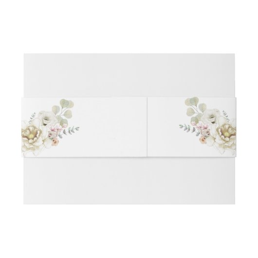 Blush Vanilla Peonies en Magnolias Uitnodigingen Wikkel (Achterkant Voorbeeld)