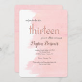 Blush verjaardagsfeestje uitnodigingen (Voorkant / Achterkant)