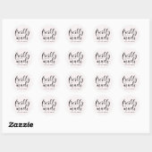Blush vers gemaakt moderne kalligrafie business ronde sticker (Vel)