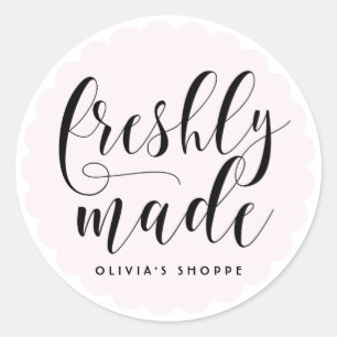 Blush vers gemaakt moderne kalligrafie business ronde sticker