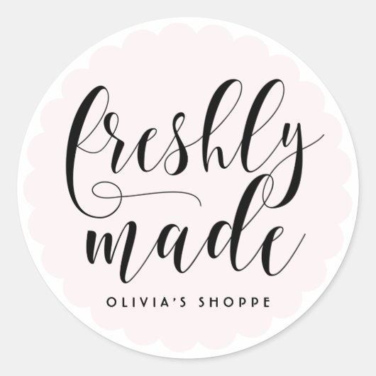 Blush vers gemaakt moderne kalligrafie business ronde sticker (Voorkant)