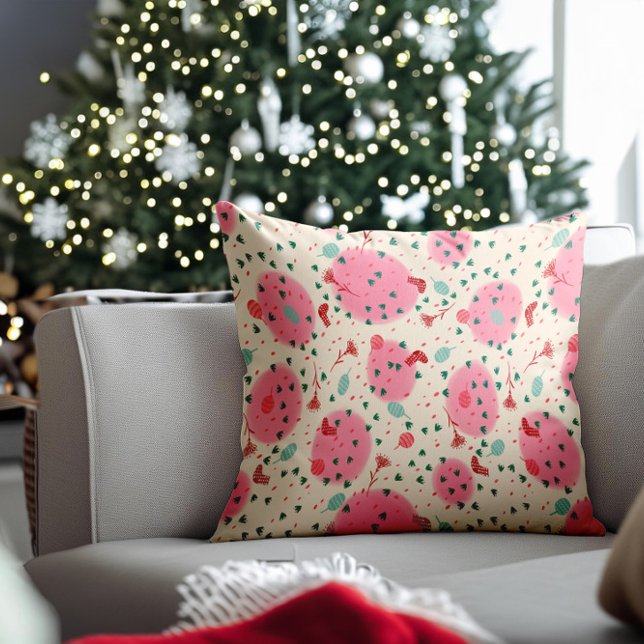 Blush Versiering & Kousen – Retro Kerstmis Kussen (Creator heeft geüpload)