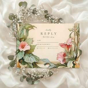 Blush Vine Lijst bruiloft RSVP Kaartje