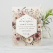 Blush Vintage Botanical Wedding Kaart (Staand voorkant)