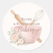 Blush Vintage Patisserie Bakery Business Ronde Sticker (Voorkant)