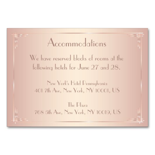 Blush Vintage Wedding Accommodatie Kaart (Voorkant)