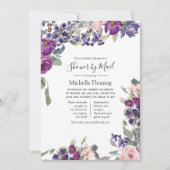 Blush, Violet & Plum Baby of Vrijgezellenfeest per Kaart (Voorkant)