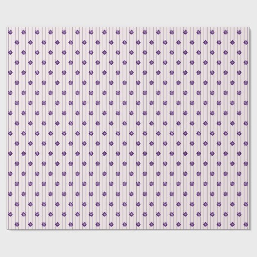  Blush & Violet Stripes & Purple Flowers Cadeaupapier (Vlak)