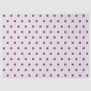 Blush & Violet Stripes & Purple Flowers Tissuepapier