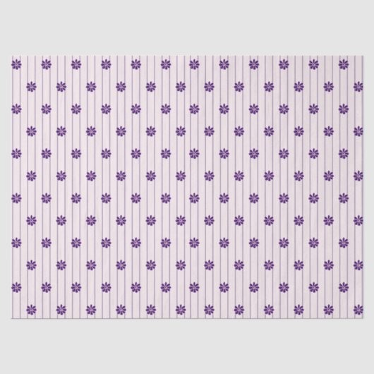 Blush & Violet Stripes & Purple Flowers Tissuepapier (Voorkant)