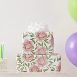 Blush Violet Waterverf Rozen Cadeaupapier