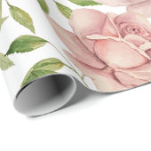 Blush Violet Waterverf Rozen Cadeaupapier (Rol Hoek)