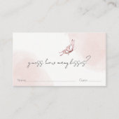 Blush vlinder hoeveel kussen Baby shower spel Informatiekaartje (Voorkant)