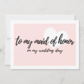 Blush voor mijn bruidsmeisje op mijn trouwdag kaart (Voorkant)