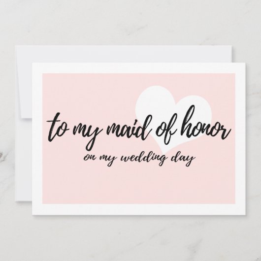 Blush voor mijn bruidsmeisje op mijn trouwdag kaart (Voorkant)