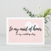 Blush voor mijn bruidsmeisje op mijn trouwdag kaart (Staand voorkant)