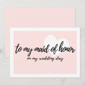 Blush voor mijn bruidsmeisje op mijn trouwdag kaart (Voorkant / Achterkant)